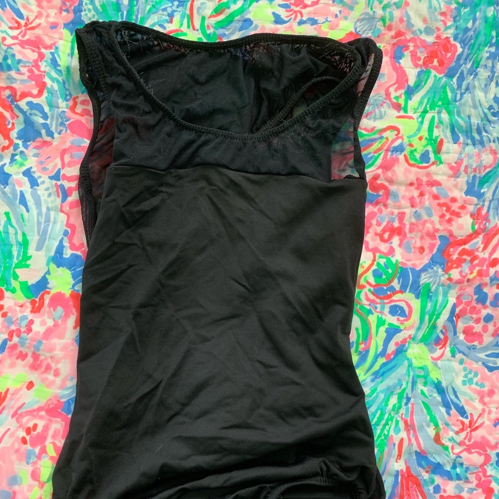 Motion wear black dance leotard